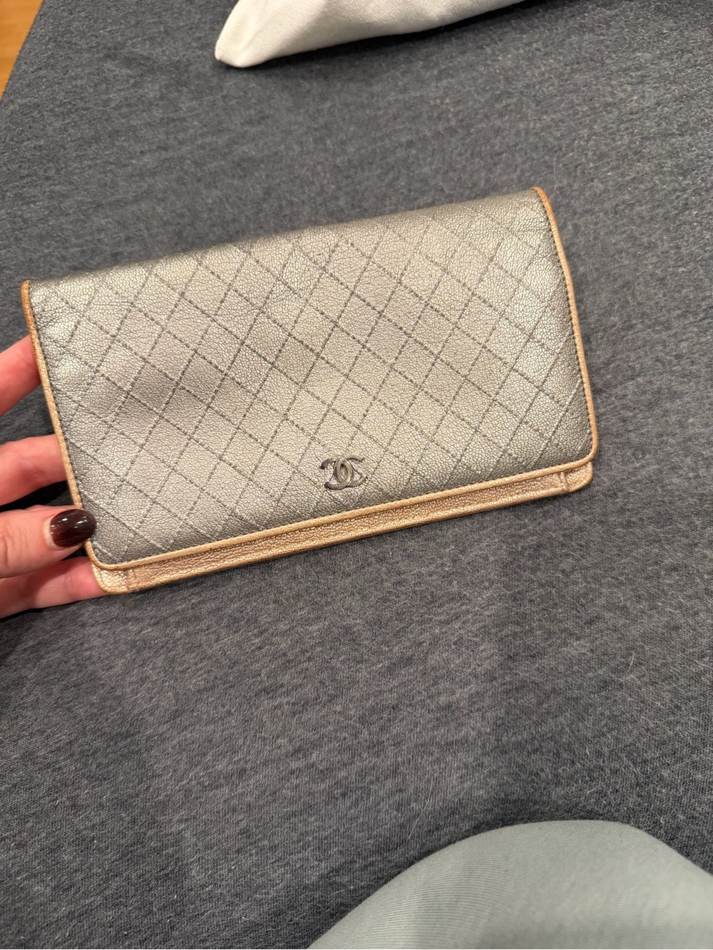 Chanel Silver and Gold Wallet